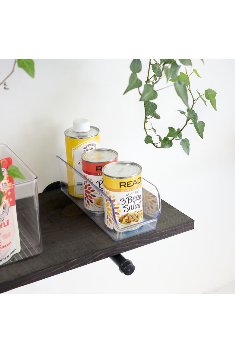 Narrow Pantry Bin for Kitchen or Cabinet Storage - Set of 4 - Clear, Alternate, color, Clear