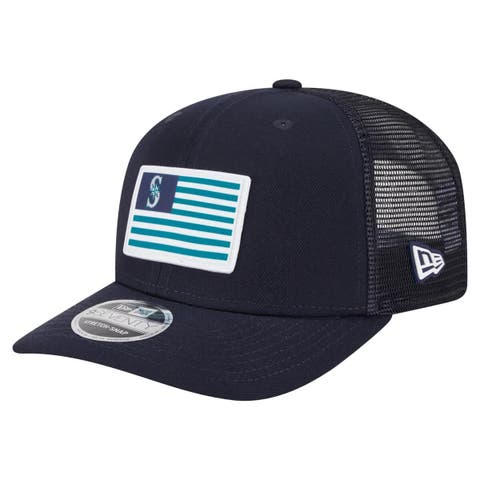 Men's New Era Navy Seattle Mariners Flag 9SEVENTY Stretch-Snap Hat