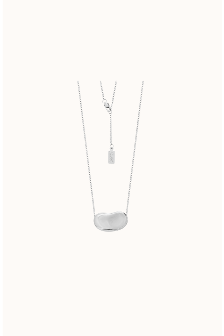 Jumbo Bean Necklace, Main, color, White Silver