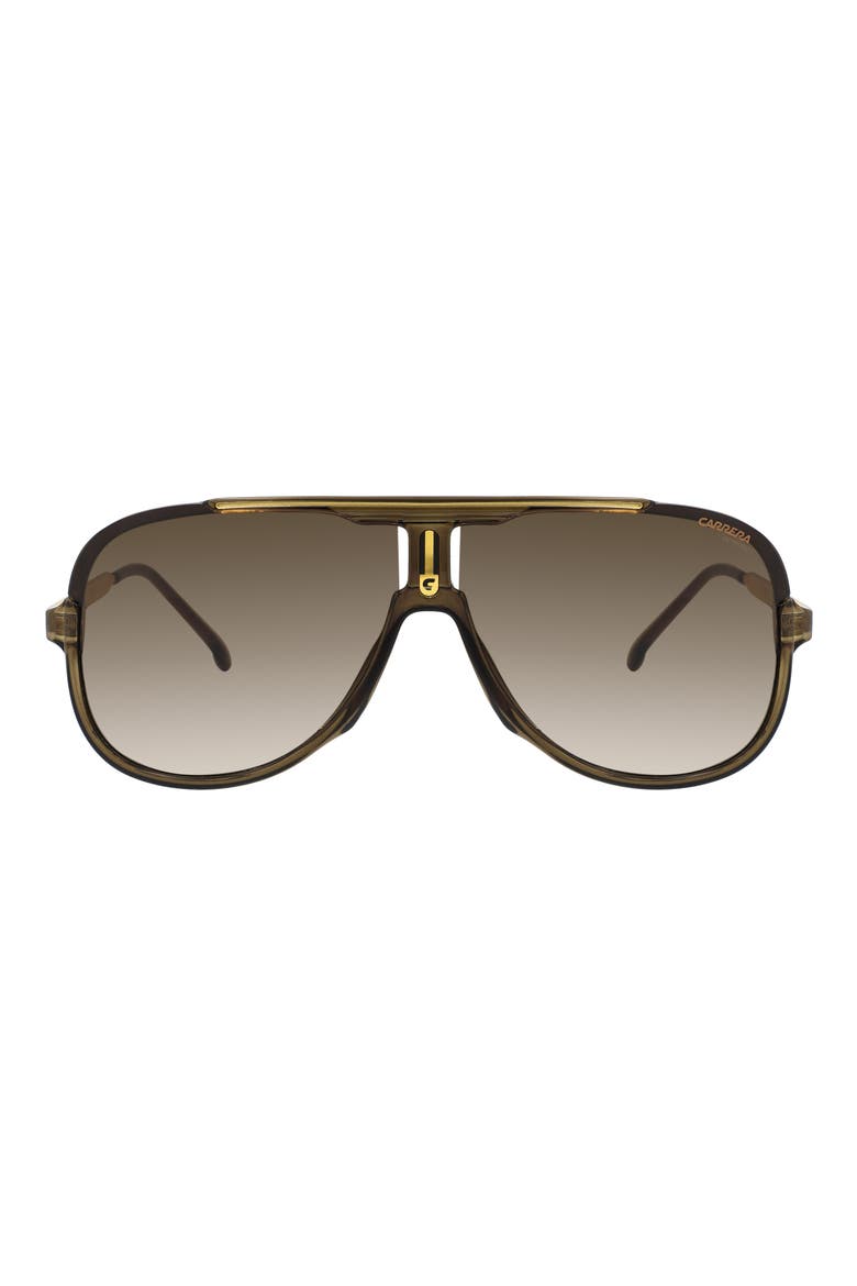 64mm Gradient Oversize Aviator Sunglasses, Main, color, BROWN/ BROWN SF
