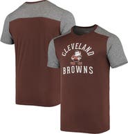 Majestic Threads Men's Majestic Threads Brown/Heathered Gray Cleveland Browns Brownie The Elf Gridiron Classics Field Goal Slub T-Shirt