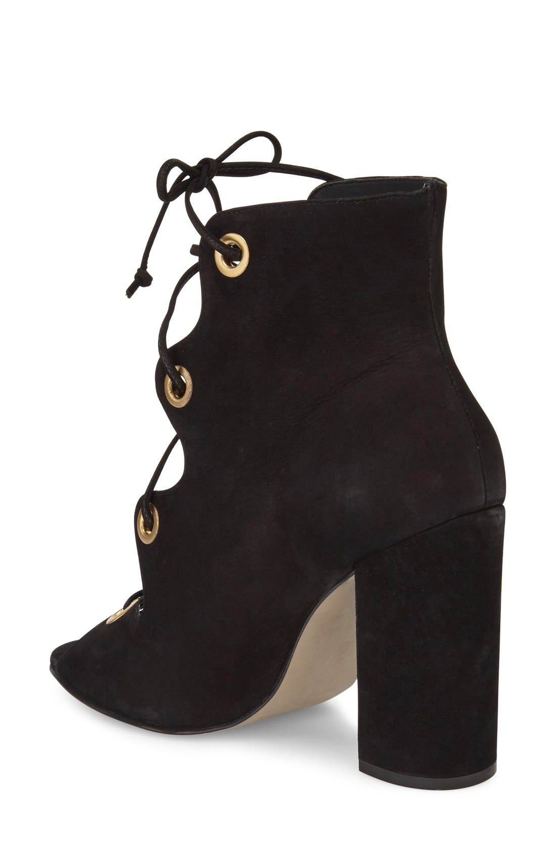 Steve Madden 'Carusso' Lace-Up Peep Toe Bootie, Alternate, color, 