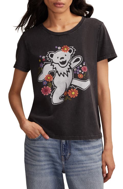Grateful Dead Flower Bear Graphic T-Shirt