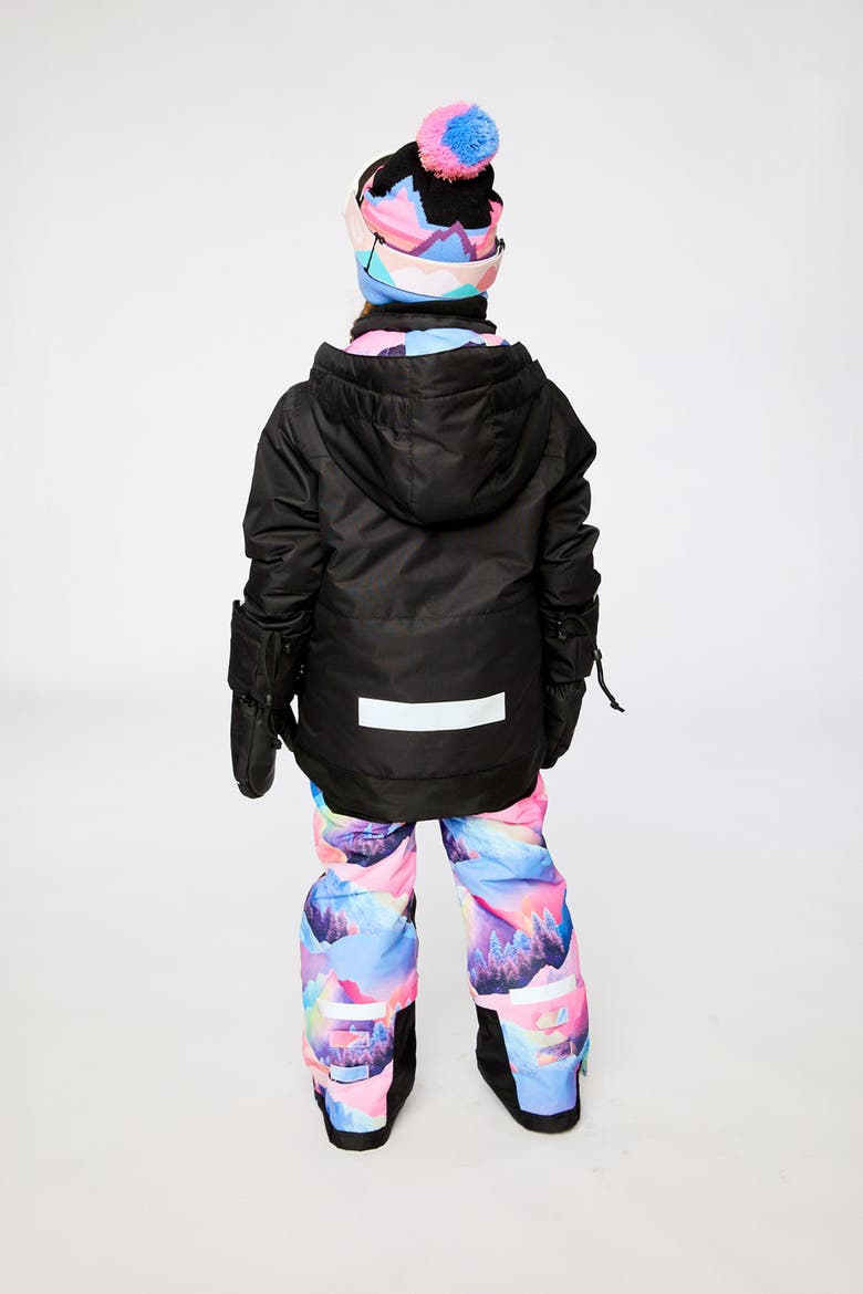 Mountain Teknik Jacket & Pants Two Piece Snowsuit, Alternate, color, Pink Print with Blue Mountains
