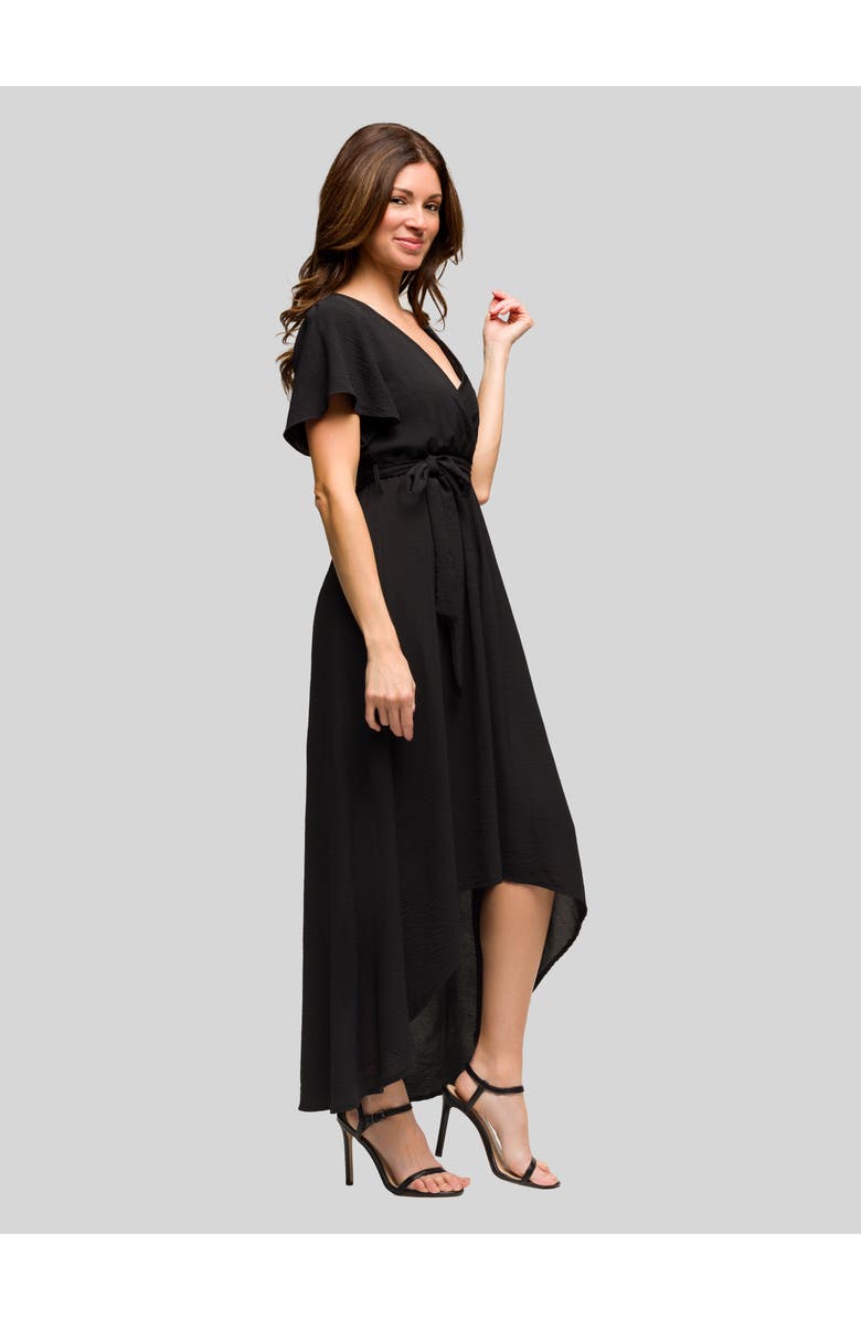 24seven Comfort Apparel V-Neck Sleeveless Maxi Dress with Belt, Alternate, color, 