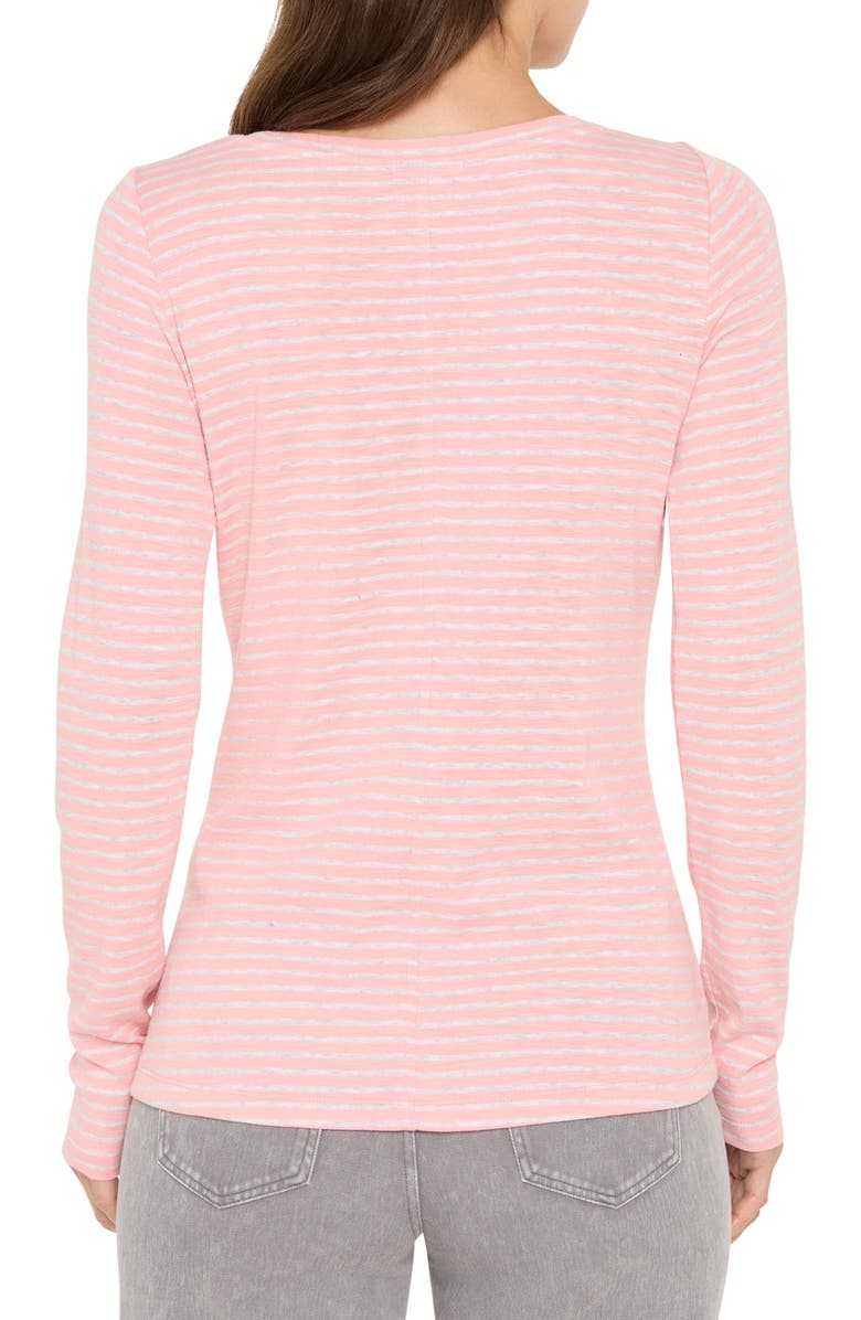 NZT by NIC+ZOE Stripe Long Sleeve Boat Neck T-Shirt, Alternate, color, Pink Multi