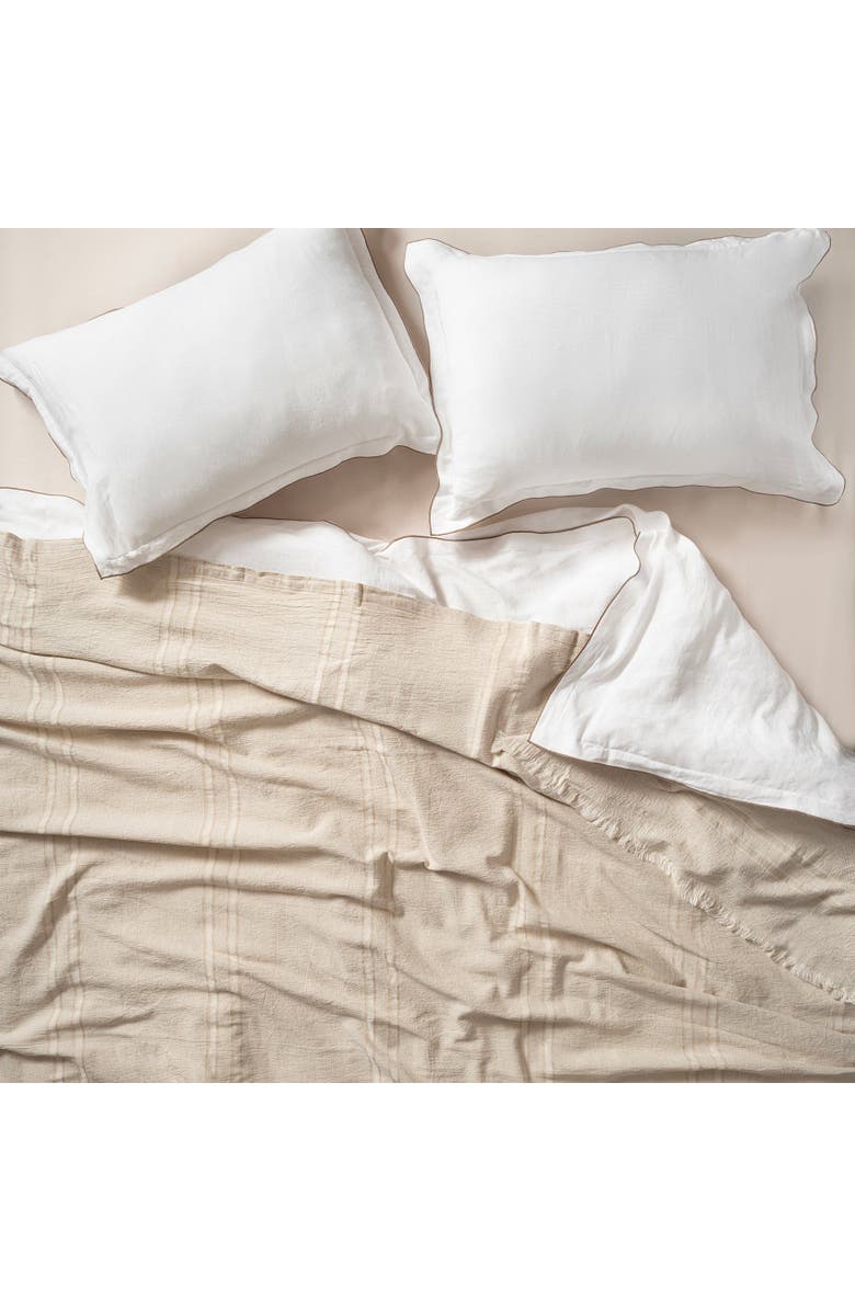 Zsa Zsa Zsu Costa Jacquard King Size Cotton Linen Bedspread 110X102 In, Alternate, color, Beige