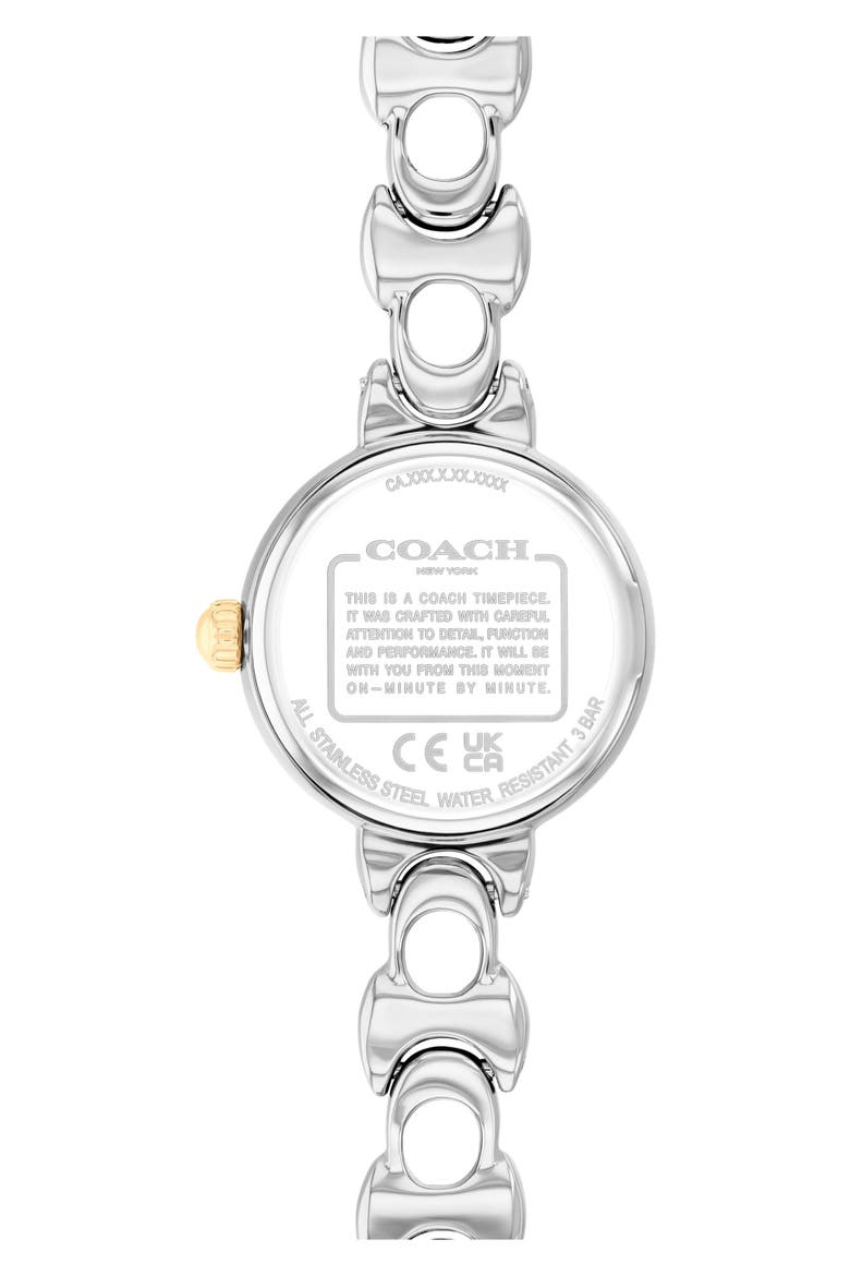 Iris Two-Tone Bracelet Watch, 22.5mm, Alternate, color, WHITE/ SILVER/ GOLD