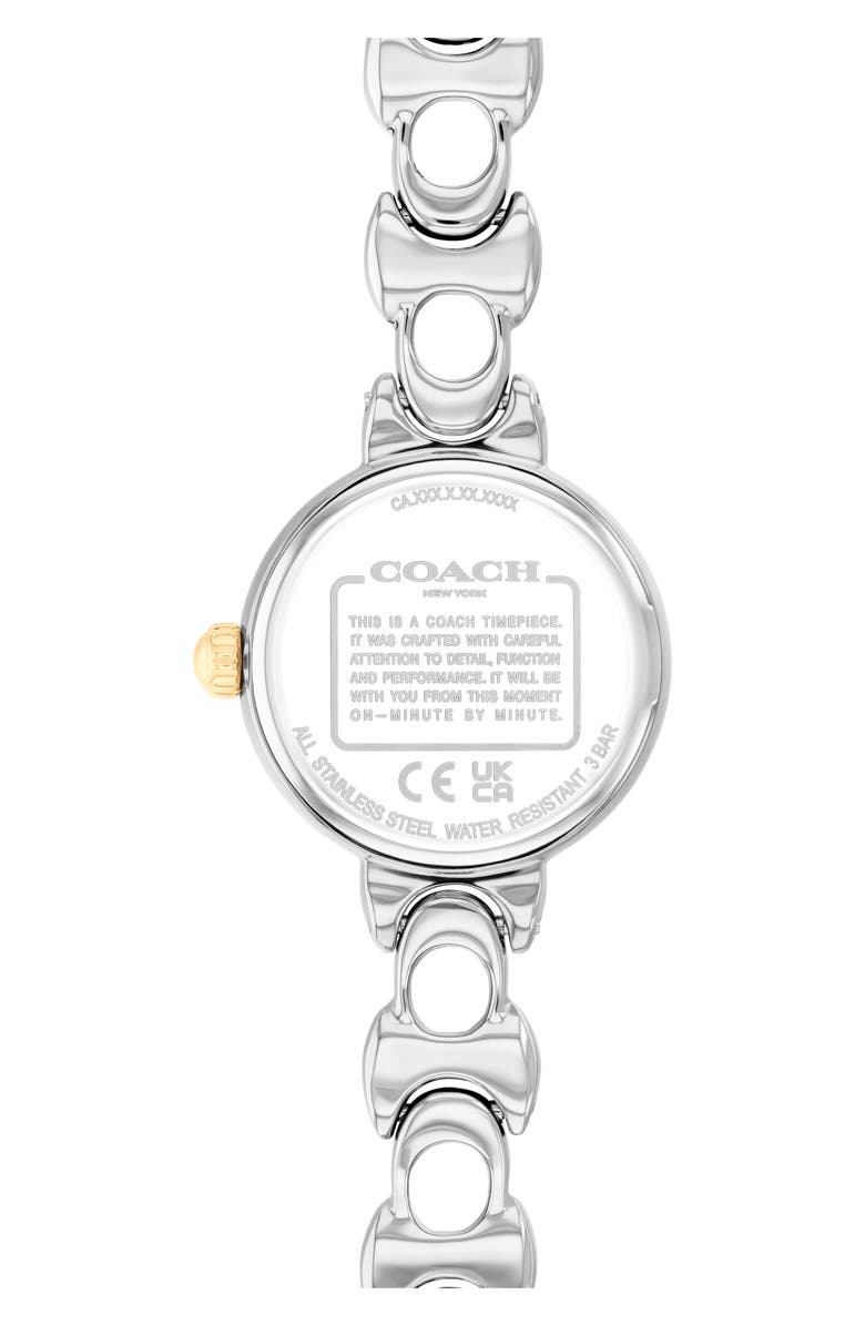 COACH Iris Two-Tone Bracelet Watch, 22.5mm, Alternate, color, White/ Silver/ Gold