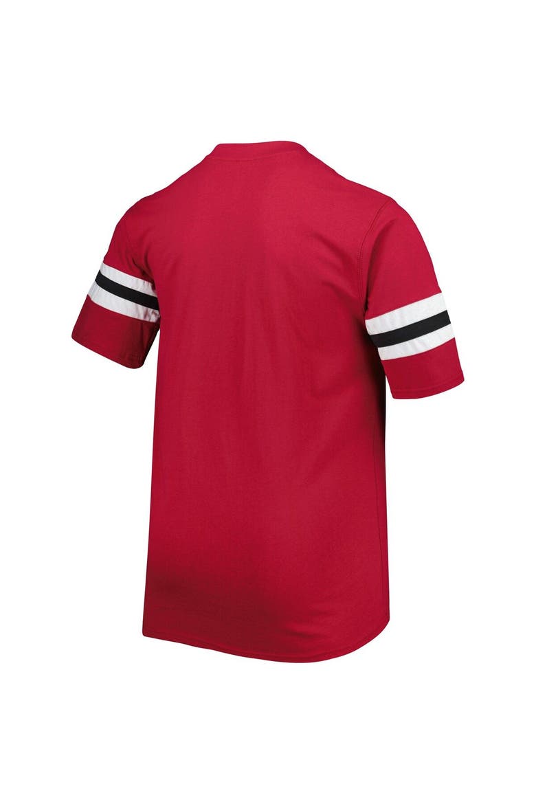 Men's Cardinal Arizona Cardinals Big & Tall Arm Stripe T-Shirt, Alternate, color, Cardinal
