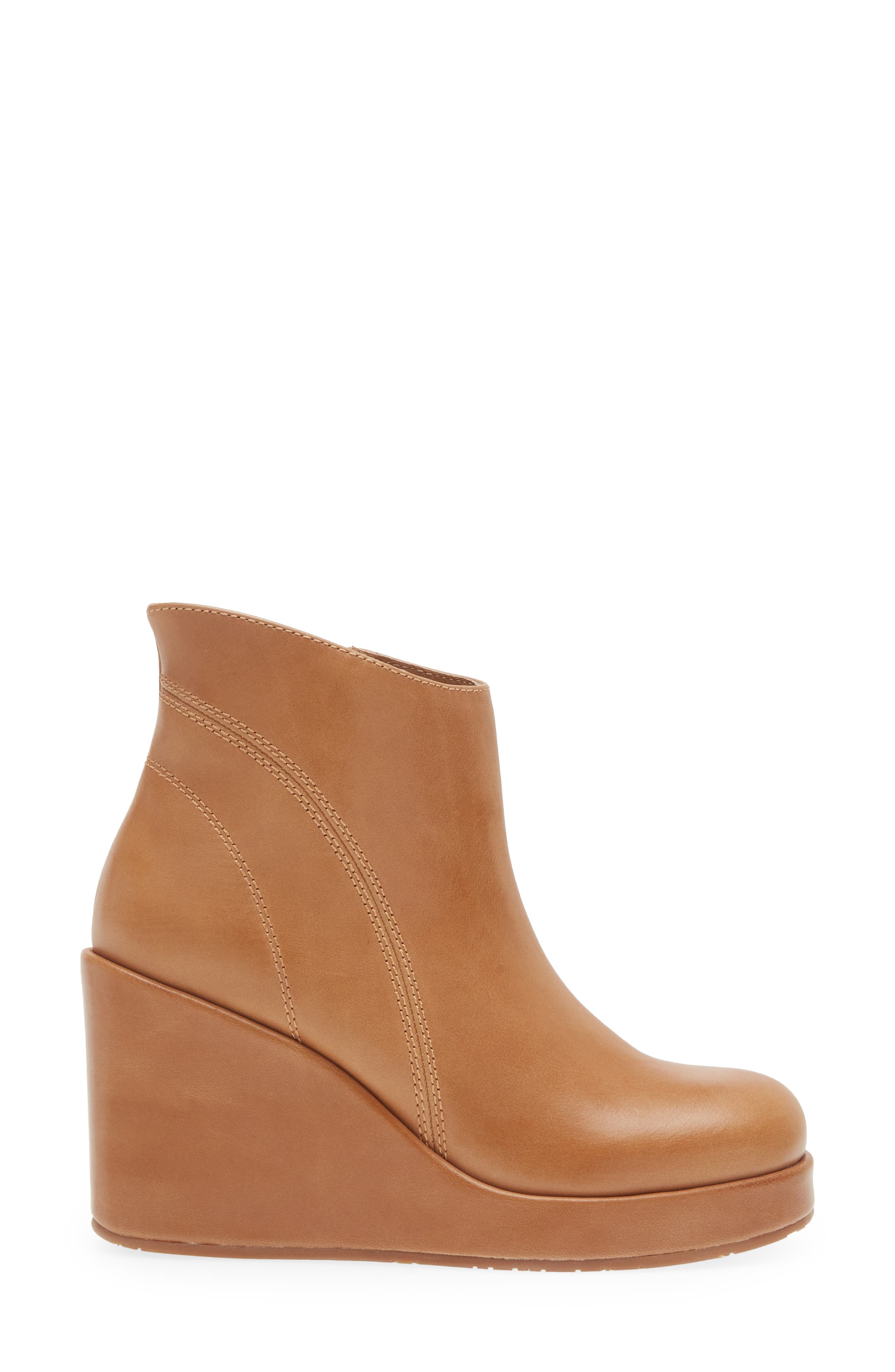 Penny Wedge Bootie, Alternate, color, CHESTNUT LEATHER