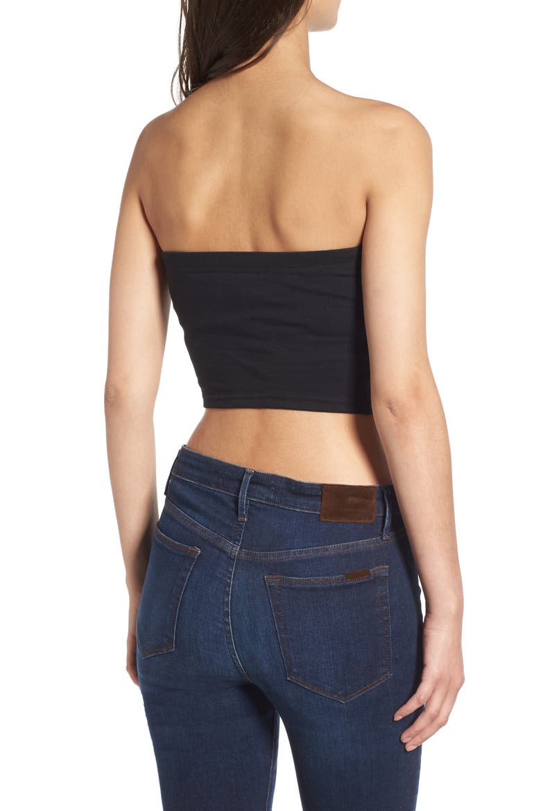 Gothic Crystals Jersey Tube Top, Alternate, color, PITCH BLACK