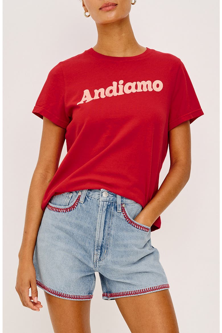 x Giadzy The Classic Crewneck Graphic T-Shirt, Main, color, ANDIAMO TOMATO