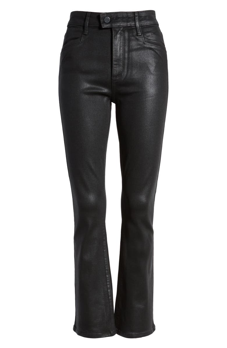 PAIGE Transcend - Claudine Coated Double Button High Waist Ankle Flare Jeans, Alternate, color, 