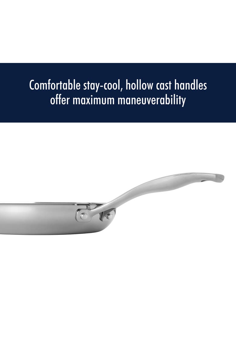 HENCKELS CUTLERY Clad H3 Two-Piece Stainless Steel Frying Pan Set, Alternate, color, Silver