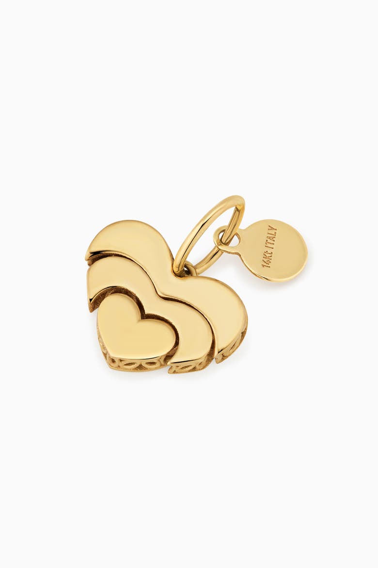 14K Gold Mosaic Heart Pendant Charm, Alternate, color, Yellow Gold, Mother of Pearl