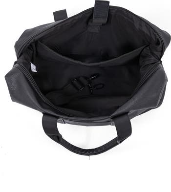 Pebbled Faux Leather Travel Duffle Bag