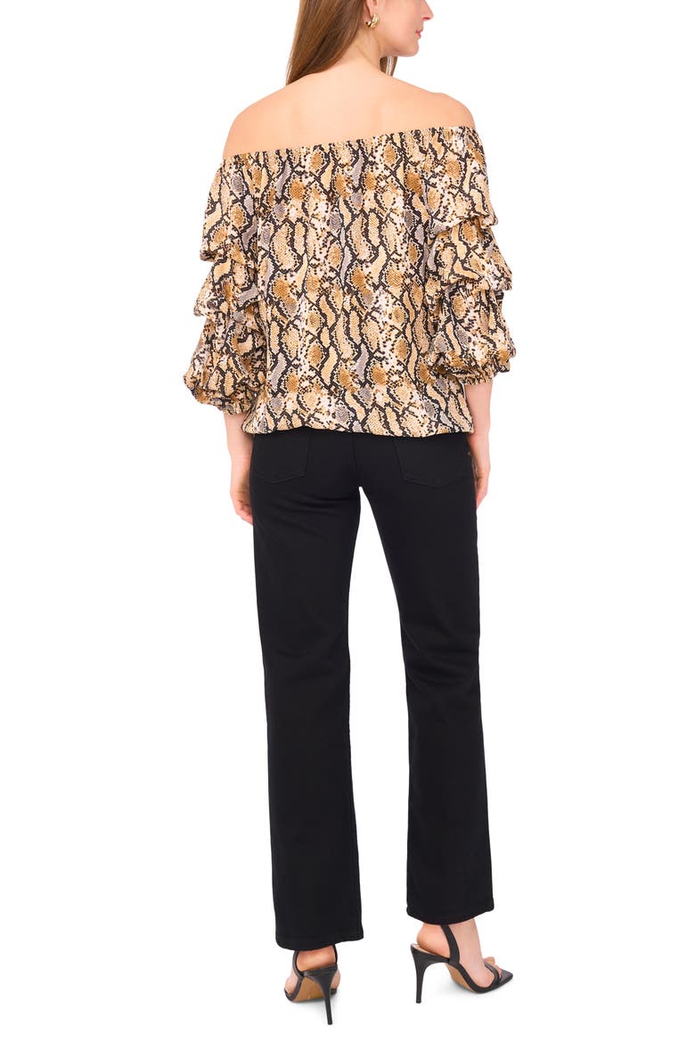 Bubble Sleeve Off the Shoulder Top, Alternate, color, FOXTROT