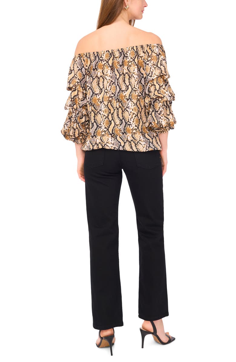 Vince Camuto Bubble Sleeve Off the Shoulder Top, Alternate, color, Foxtrot