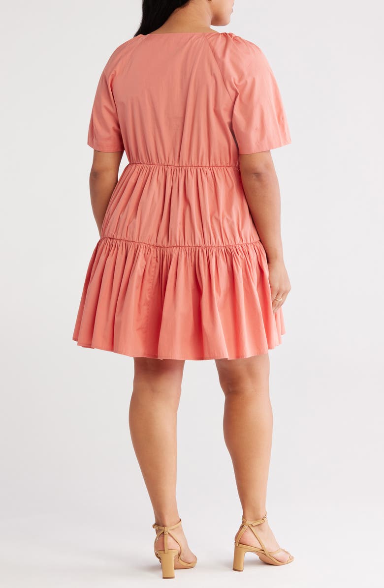Nordstrom Tiered Minidress, Alternate, color, Coral Apricot