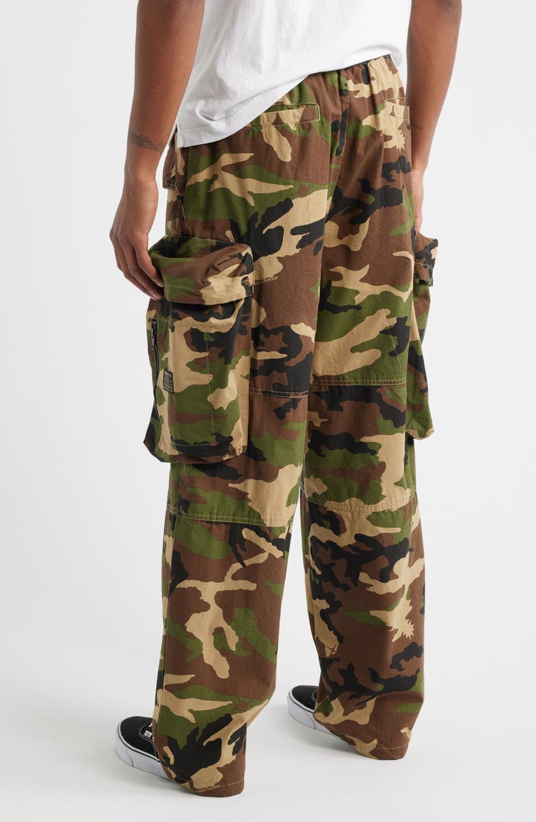 Billionaire Boys Club BB Star Loose Fit Camo Cotton Ripstop Cargo Pants, Alternate, color, Kelp