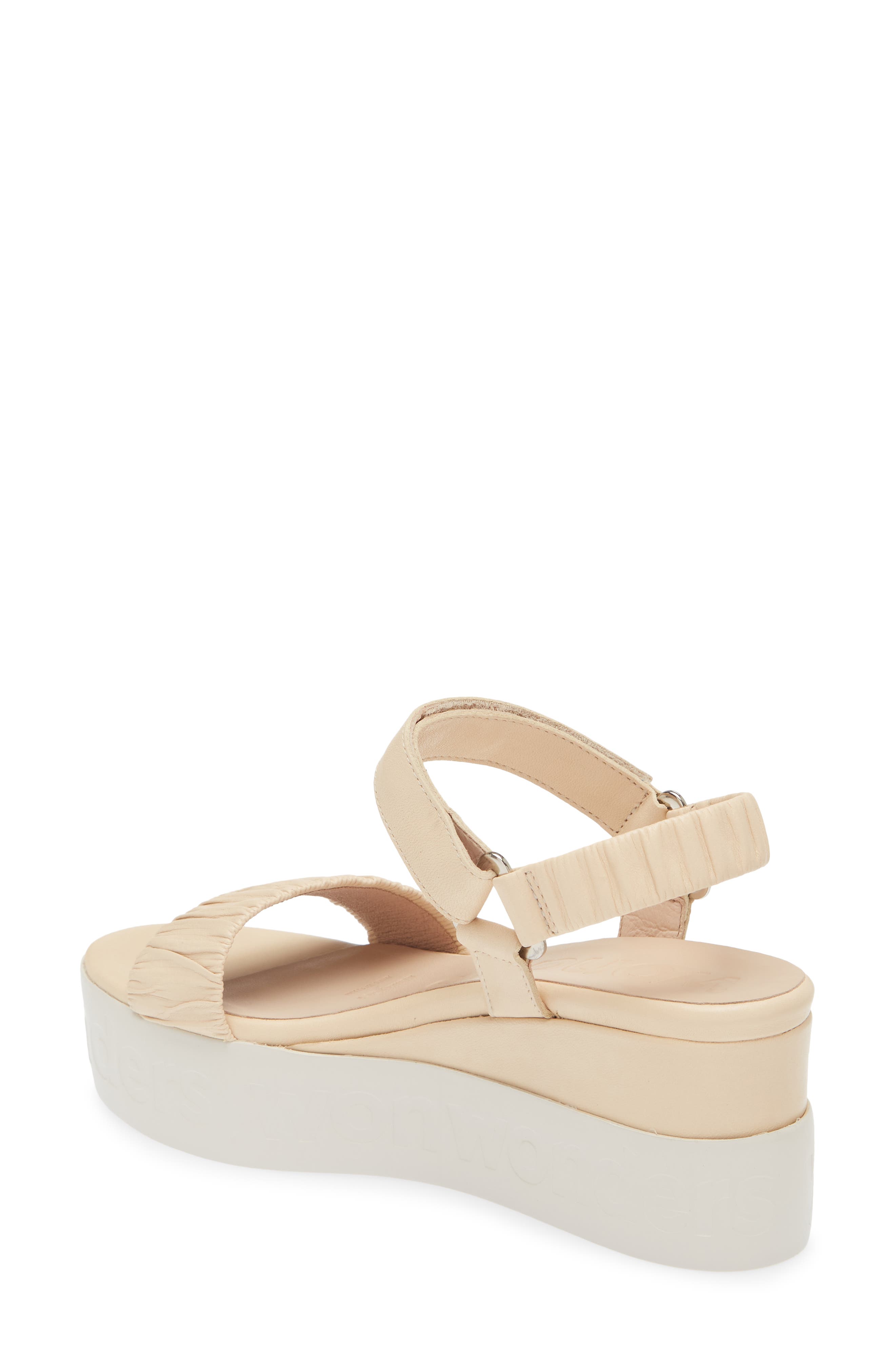 Platform Wedge Sandal, Alternate, color, NATURAL LEATHER