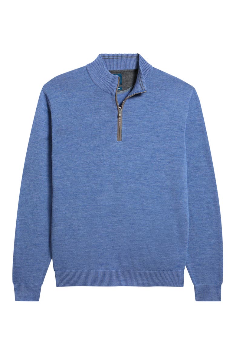 Raynor Merino Wool Quarter Zip Sweater, Alternate, color, MID BLUE
