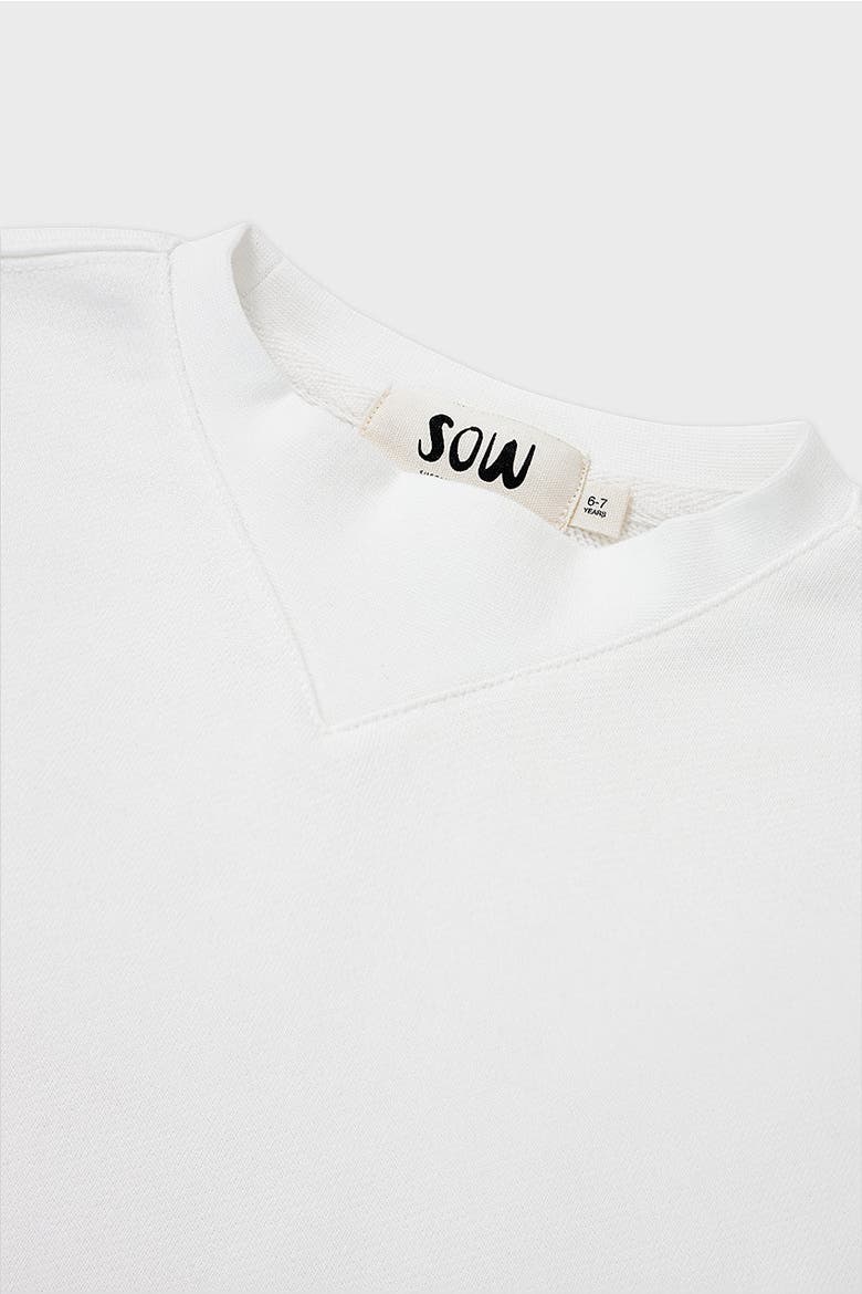 Cotton Mock Neck Cropped Sweatshirt, Alternate, color, Off White