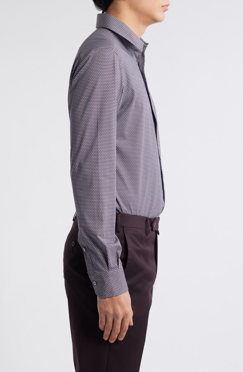 Zanella Abbey Geometric Print Knit Cotton Blend Dress Shirt, Alternate, color, Grey