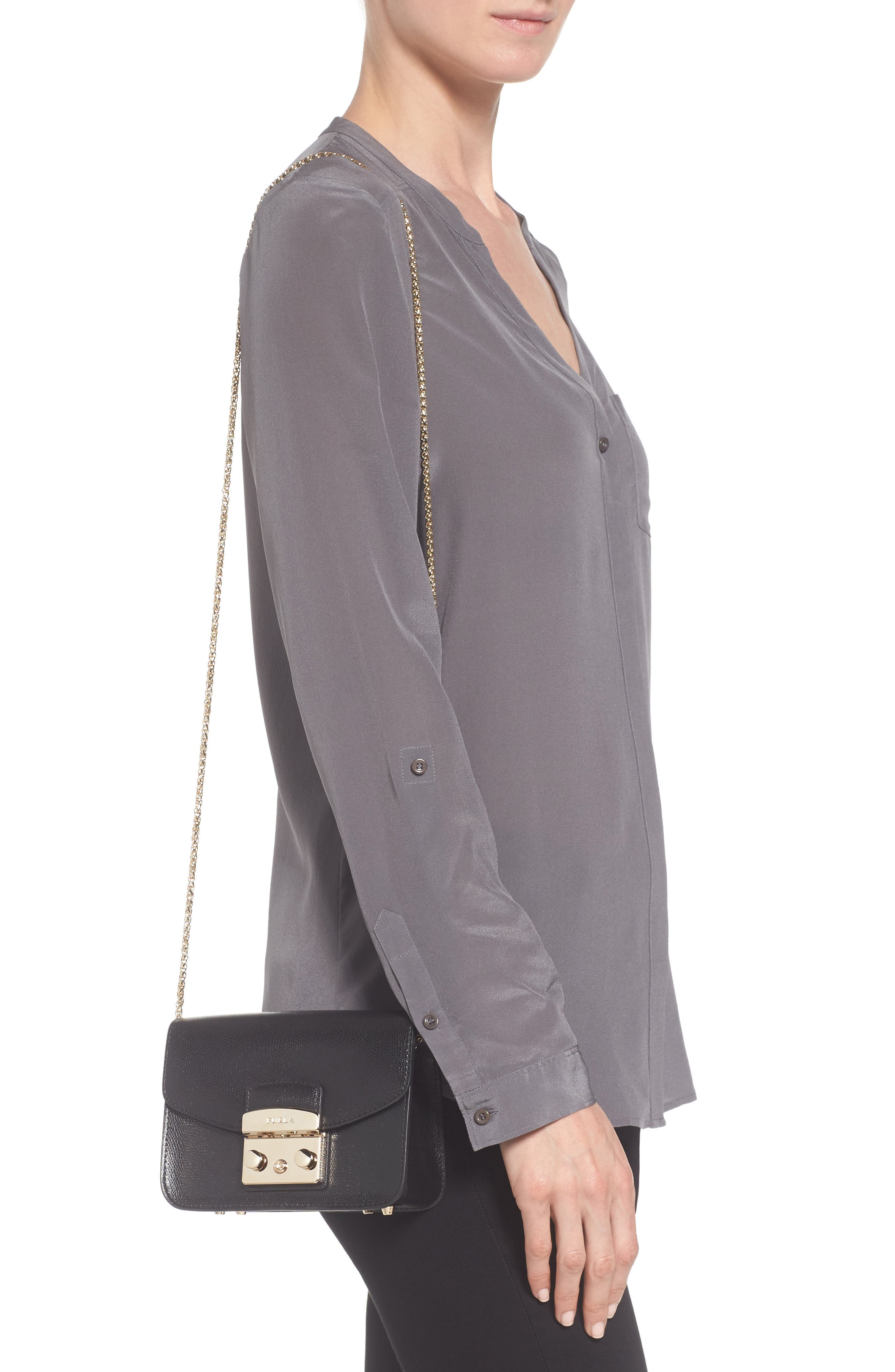 Furla Mini Metropolis Leather Crossbody Bag, Alternate, color, 