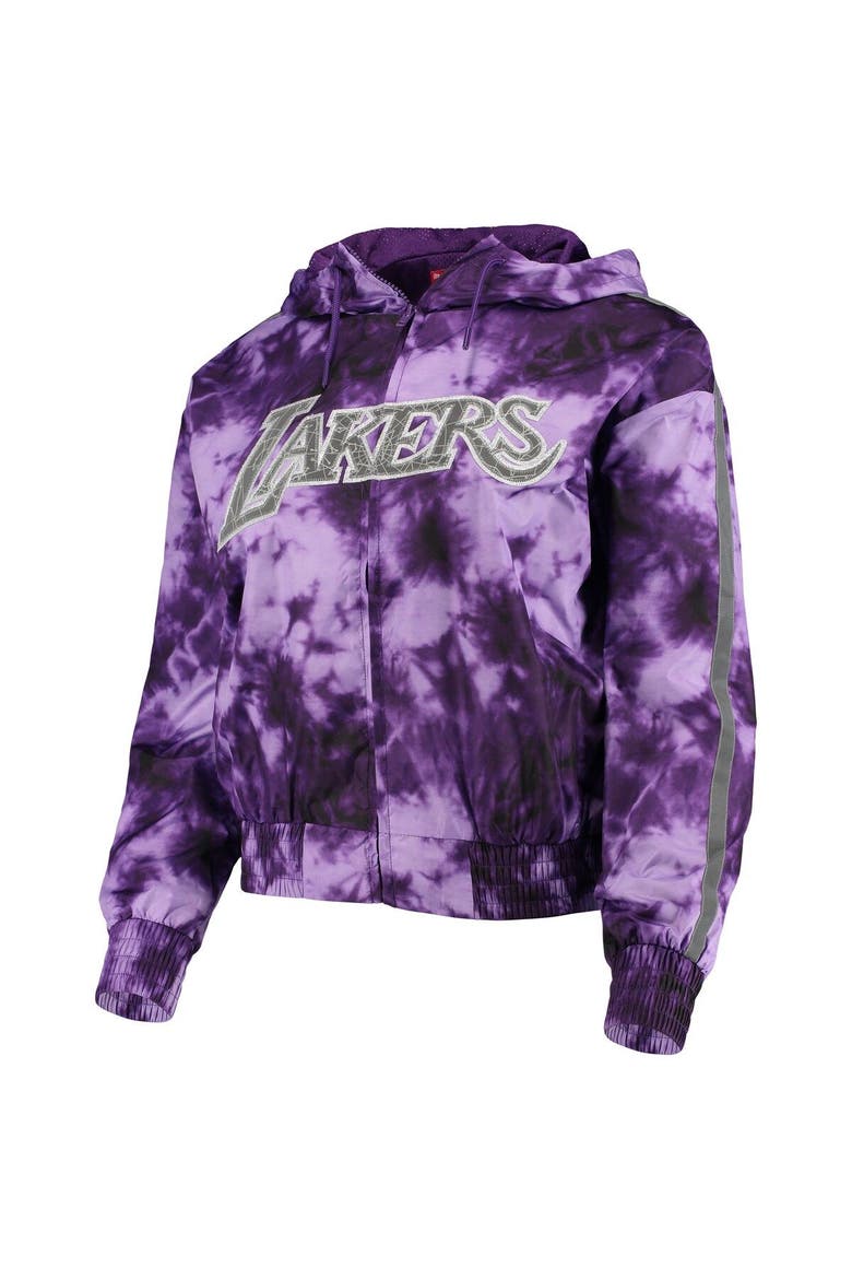 Women's Mitchell & Ness Purple Los Angeles Lakers Galaxy Sublimated Windbreaker Pullover Full-Zip Hoodie, Alternate, color, Purple