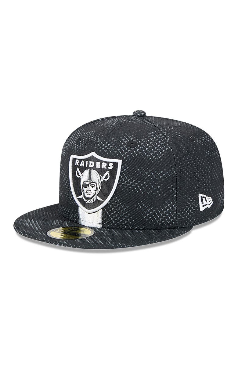 New Era Men's New Era  Black Las Vegas Raiders 2024 Sideline 59FIFTY Fitted Hat, Alternate, color, 