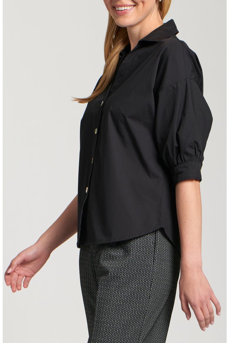 Blouson Sleeve Shirt, Alternate, color, BLACK