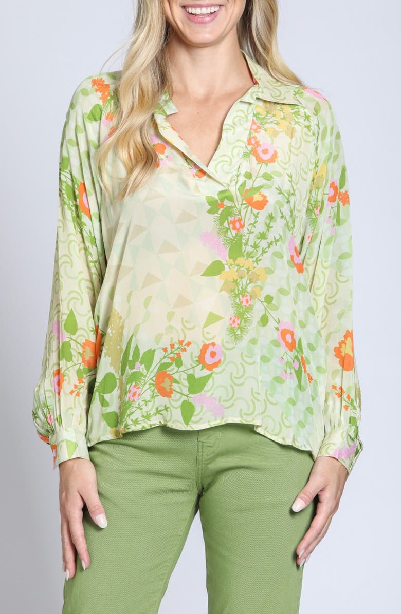 APNY Print Popover Top, Main, color, Light Green Multi