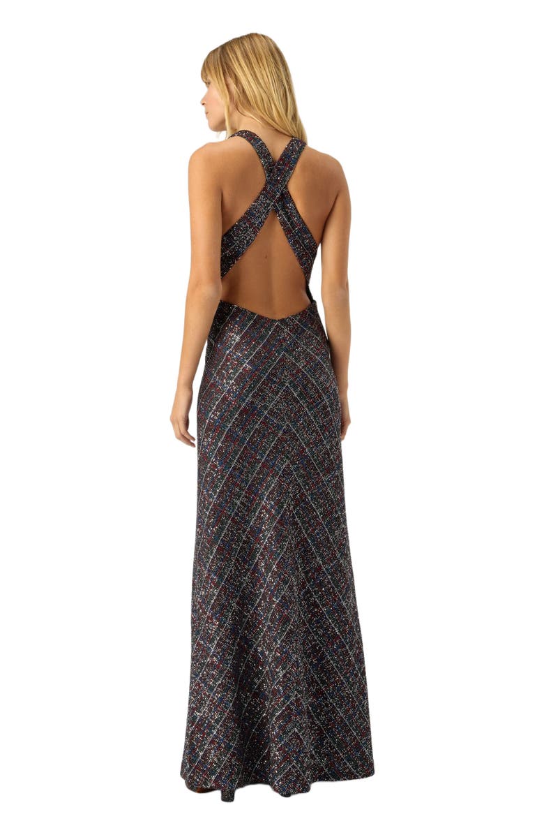 Missoni Long Dress With V-neck And Check Pattern, Alternate, color, Multicoloured