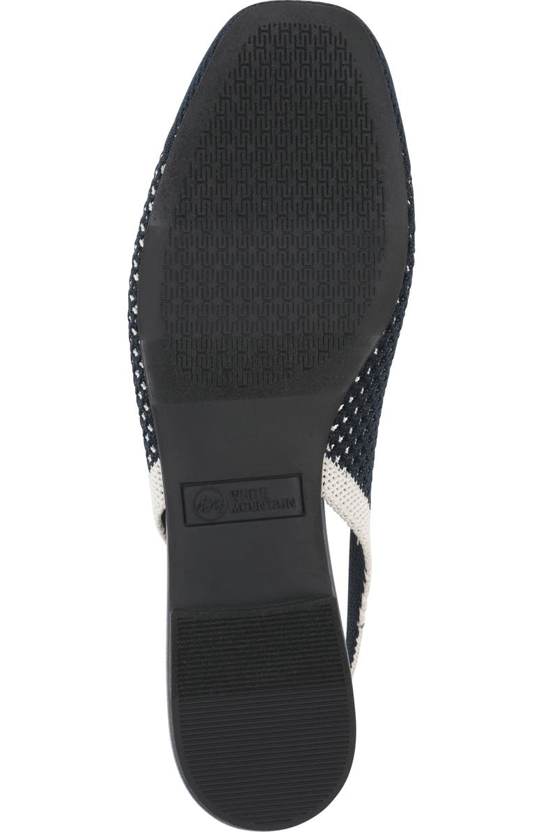 White Mountain Footwear Bonie Slingback Flat, Alternate, color, Navy W/ Cream/Multi