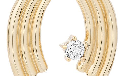 Adina Reyter 14k Yellow Gold Groovy Diamond Wishbone Pendant In Gold