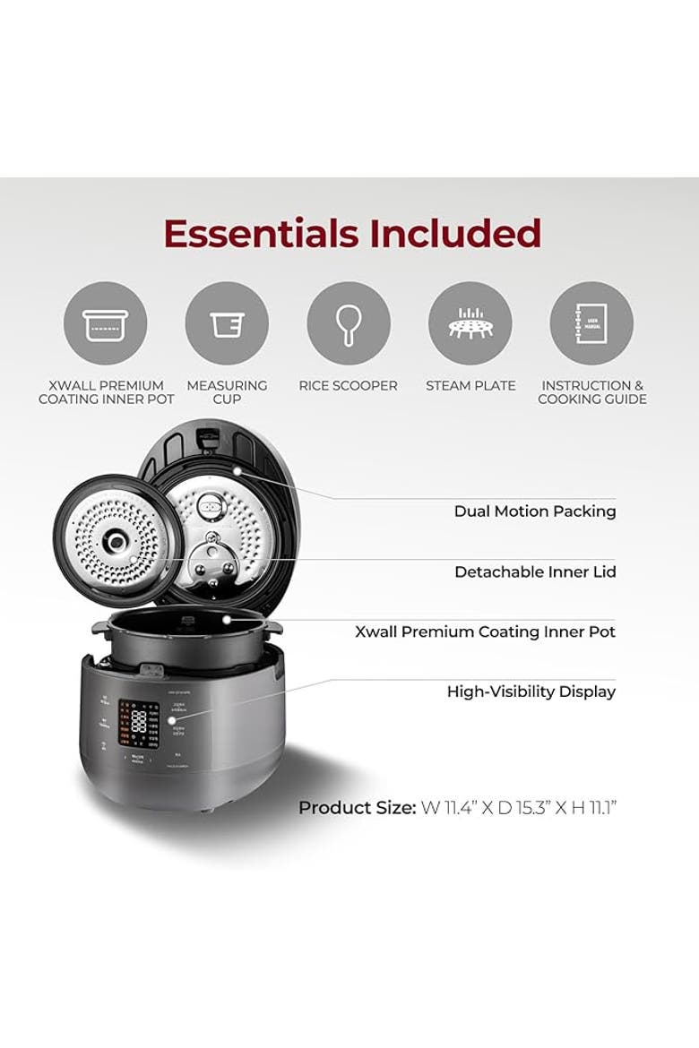 10-Cup (Uncooked) / 20-Cup (Cooked) Twin Pressure Rice Cooker, Alternate, color, Grey