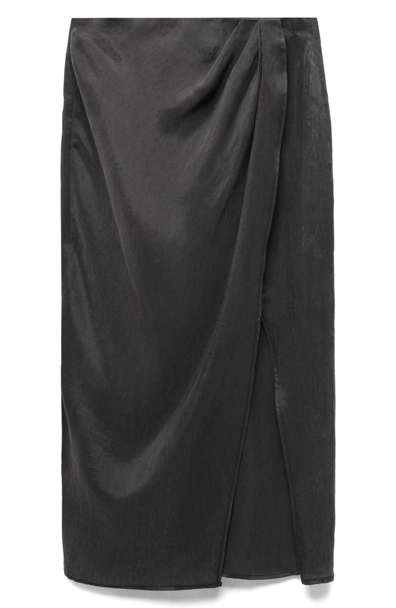 MANGO Side Slit Faux Wrap Skirt, Alternate, color, 