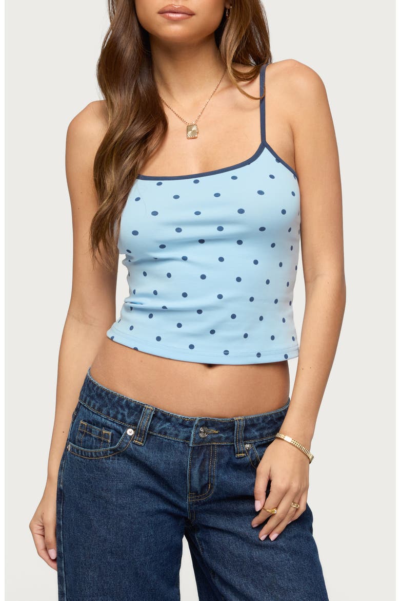 Carlah Polka Dot Camisole, Main, color, LIGHT-BLUE-AND-NAVY
