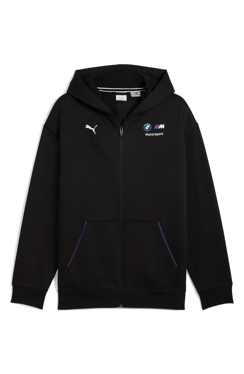 PUMA x BMW M Motorsport Graphic Zip-Up Hoodie, Alternate, color, Puma Black