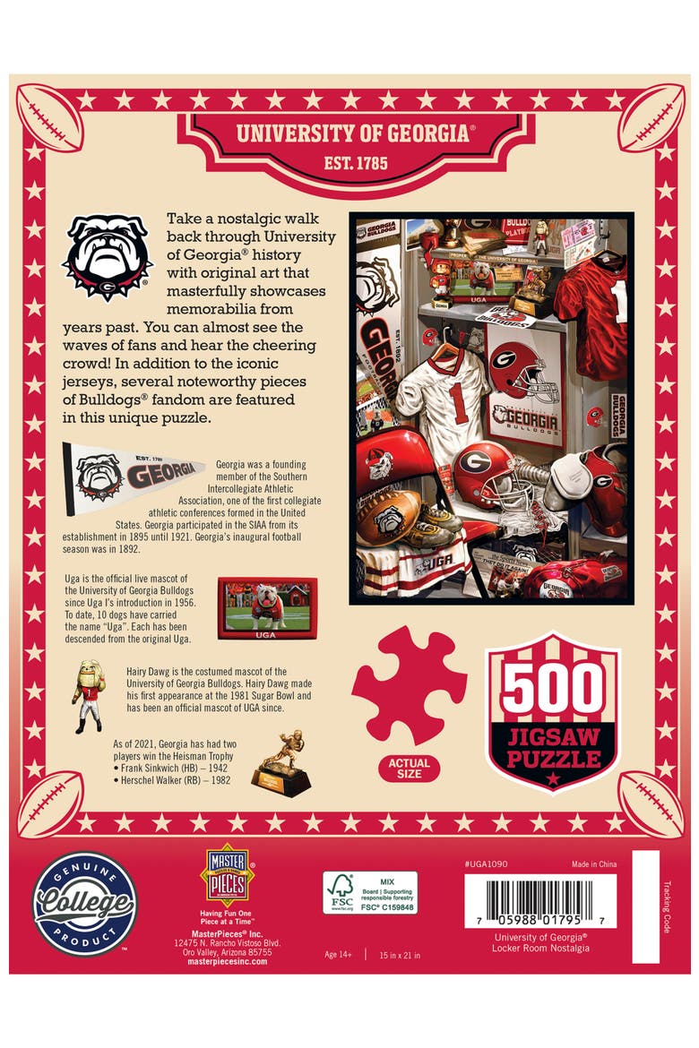 Georgia Bulldogs Locker Room 500 Puzzle, Alternate, color, Multicolor
