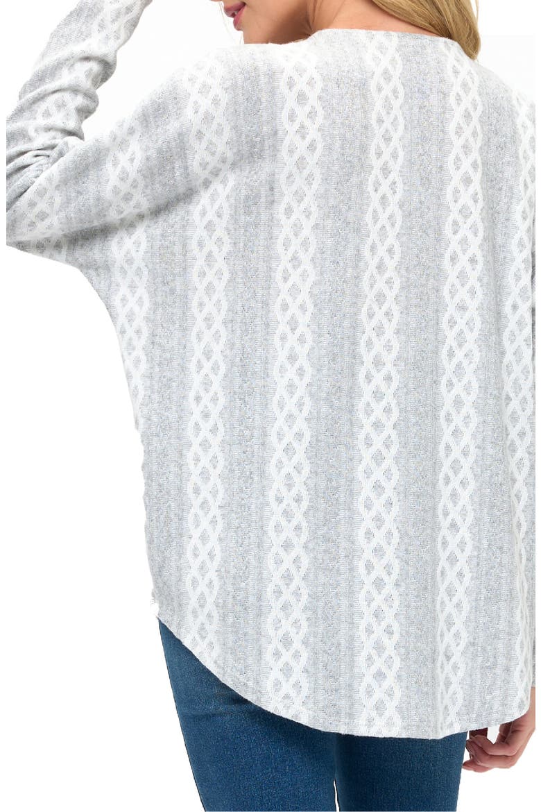 Quarter Zip Drop Shoulder Rib Long Sleeve Top, Alternate, color, GREY