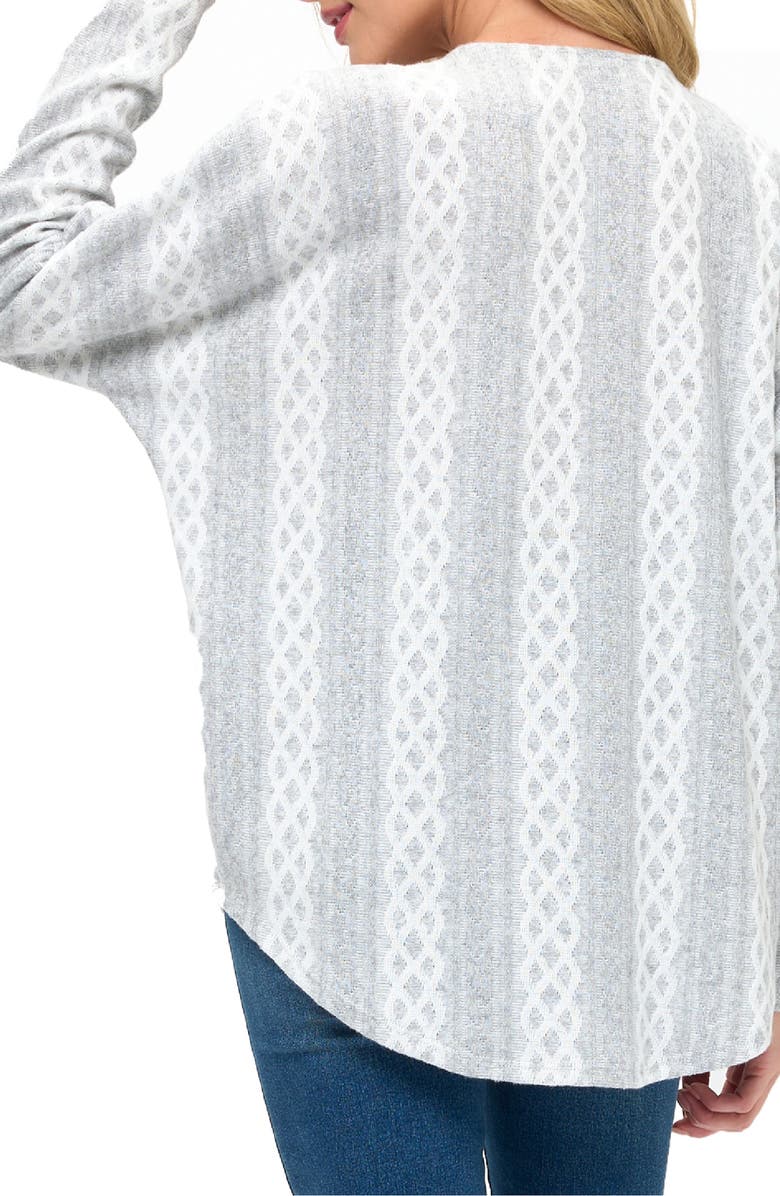 O.L. Quarter Zip Drop Shoulder Rib Long Sleeve Top, Alternate, color, 