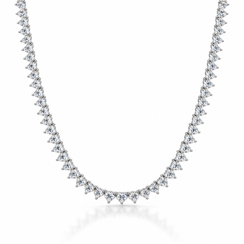Heart tennis necklace