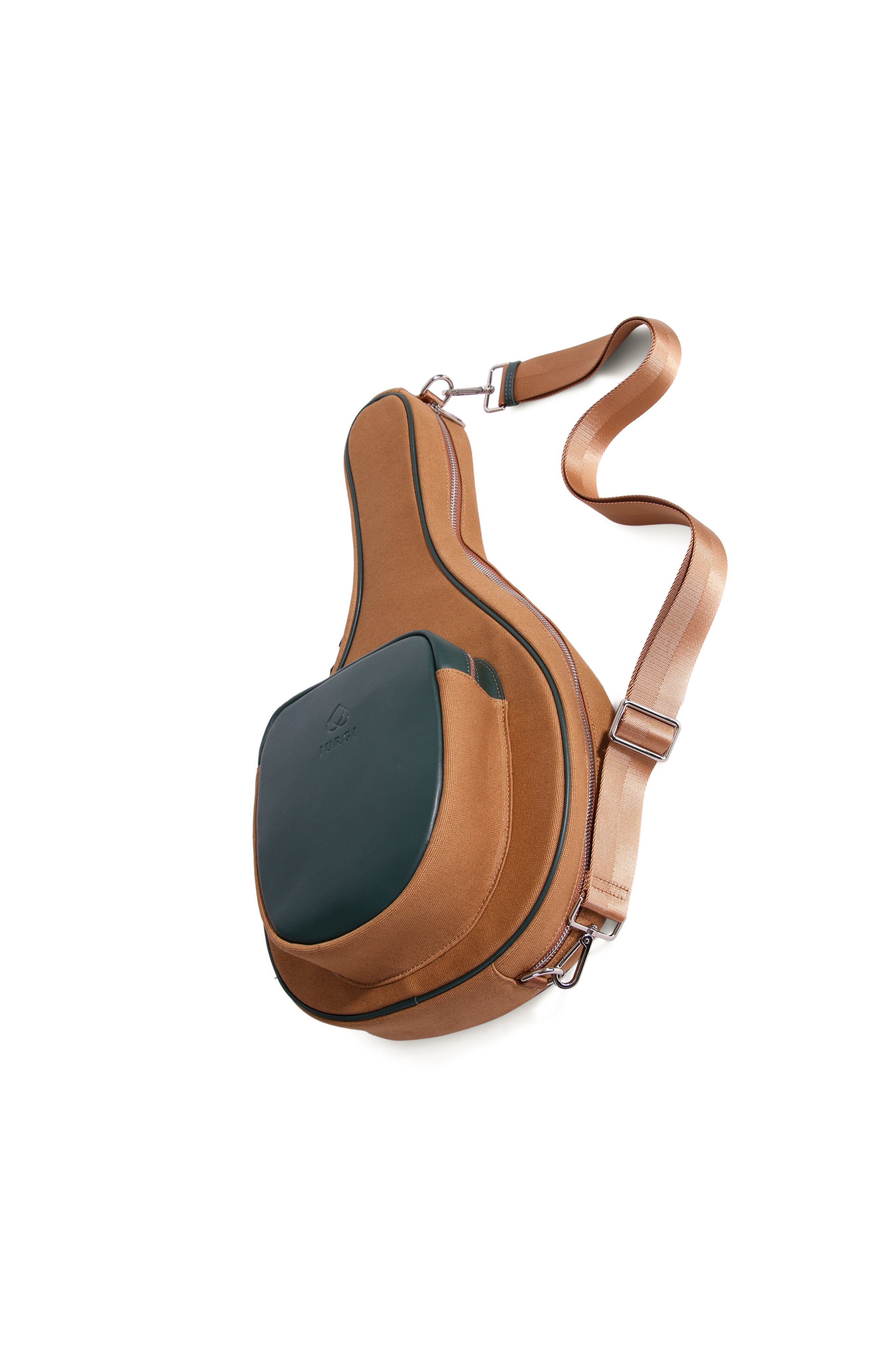 JURGI Padel Racket Canvas and Leather  Bag, Alternate, color, Camel/Green