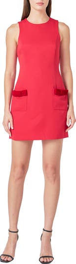 Endless Rose Velvet Bow Detail Minidress | Nordstrom