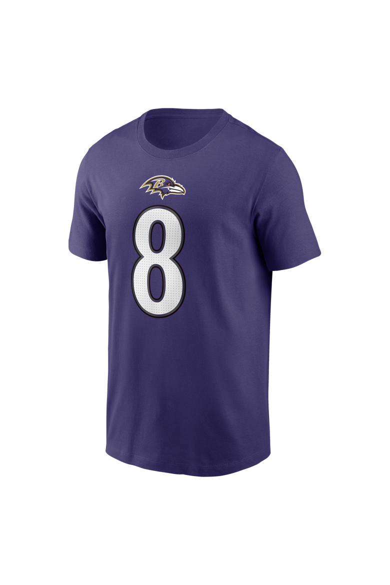 Men's Nike Lamar Jackson Purple Baltimore Ravens Name & Number T-Shirt, Alternate, color, Purple