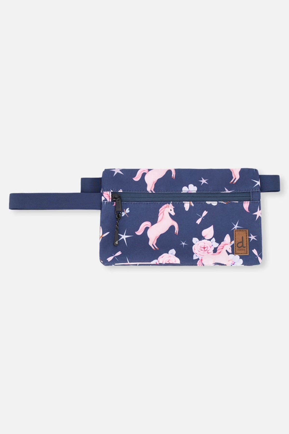 Deux par Deux Unicorn Compact Functional Charming Pencil Case, Main, color, Navy Unicorn Print