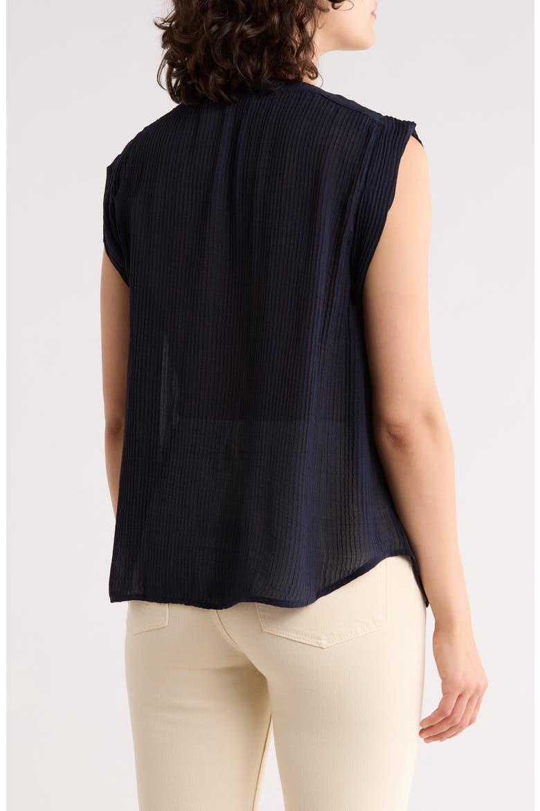 Cap Sleeve Shirred Top, Alternate, color, NAVY